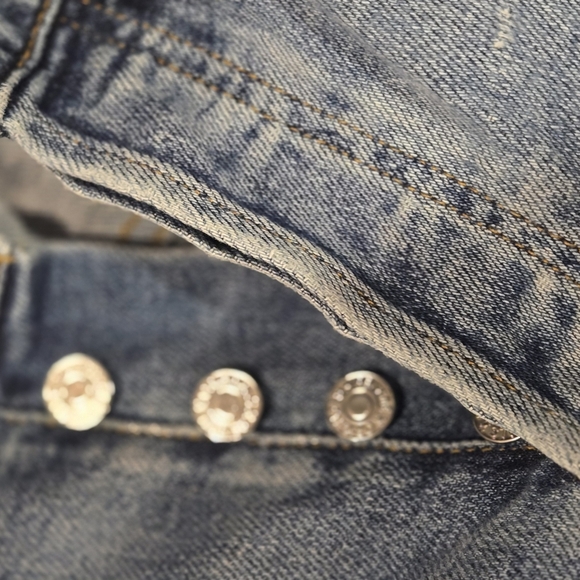 RE/DONE Originals 5 button front with Raw hem Blue Jeans Sz 23 - Picture 5 of 11